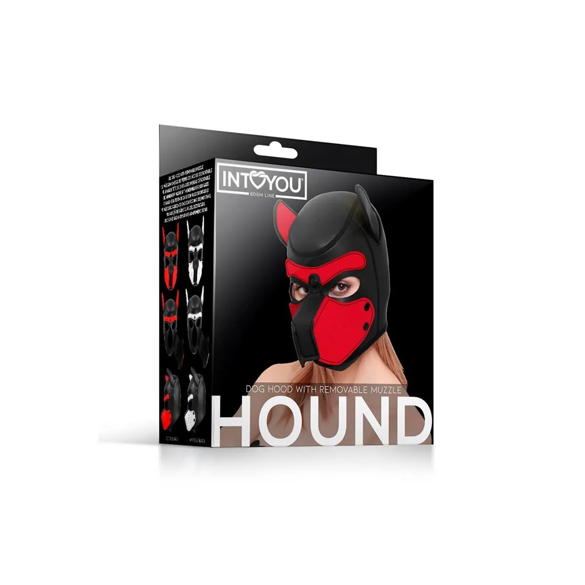 Hound Dog Hound mit Abnehmbarer Maulkorb aus Neopren Schwarz/Rot Einheitsgrösse von Intoyou BDSM Line | Fesselliebe.de