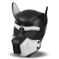 Hound Neopren-Hundekapuze mit Abnehmbarer Schnauze Weiss/Schwarz Einheitsgrösse von Intoyou BDSM Line