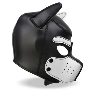 Hound Neopren-Hundekapuze mit Abnehmbarer Schnauze Weiss/Schwarz Einheitsgrösse von Intoyou BDSM Line