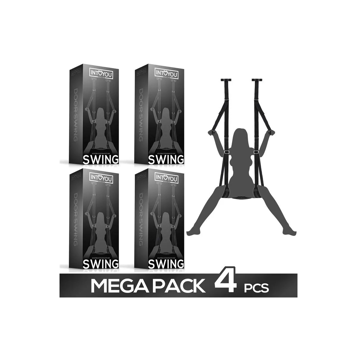 4er-Pack Verstellbare Türschaukel mit Beinstützen und Sitzfläche von Intoyou BDSM Line | Fesselliebe.de