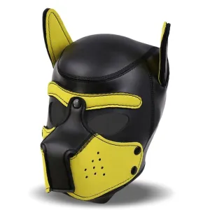 Hound Neopren Hundehund Abnehmbarer Maulkorb Schwarz/Gelb Einheitsgrösse von Intoyou BDSM Line