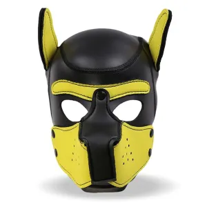 Hound Neopren Hundehund Abnehmbarer Maulkorb Schwarz/Gelb Einheitsgrösse von Intoyou BDSM Line