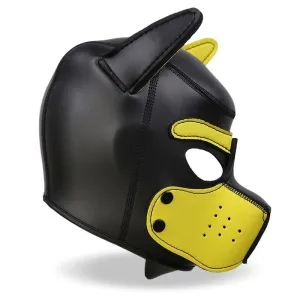 Hound Neopren Hundehund Abnehmbarer Maulkorb Schwarz/Gelb Einheitsgrösse von Intoyou BDSM Line