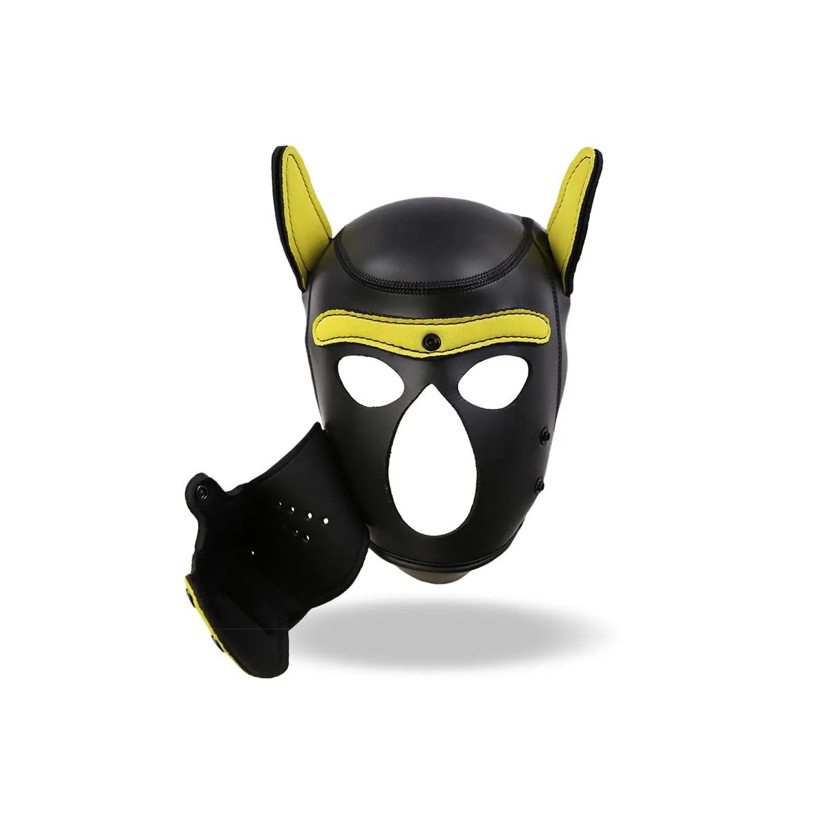 Hound Neopren Hundehund Abnehmbarer Maulkorb Schwarz/Gelb Einheitsgrösse von Intoyou BDSM Line | Fesselliebe.de