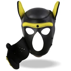 Hound Neopren Hundehund Abnehmbarer Maulkorb Schwarz/Gelb Einheitsgrösse von Intoyou BDSM Line