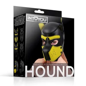 Hound Neopren Hundehund Abnehmbarer Maulkorb Schwarz/Gelb Einheitsgrösse von Intoyou BDSM Line