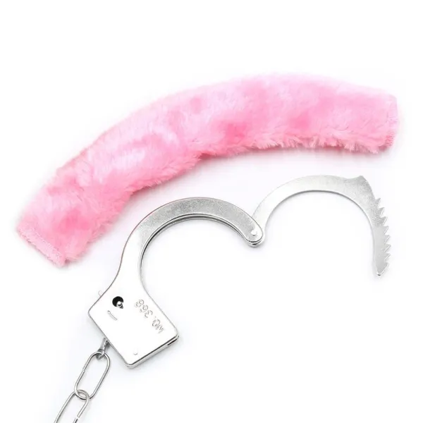 Furry-Metallhandschellen Rosa von Intoyou BDSM Line | Fesselliebe.de