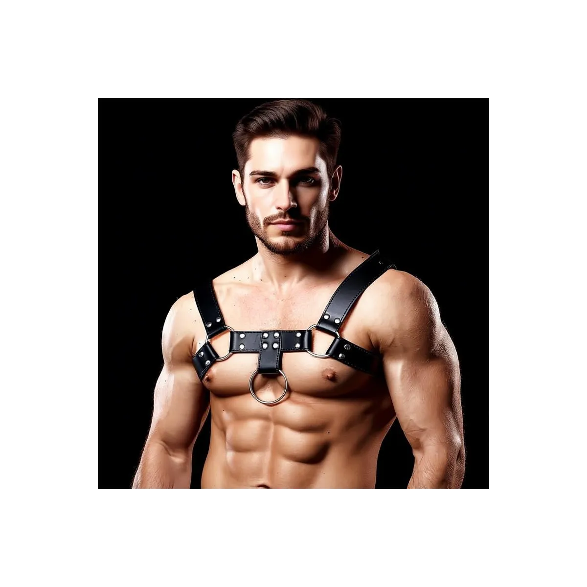 Domine Männlicher Brust-Bondage-Harness aus Veganem Leder von Intoyou BDSM Line | Fesselliebe.de