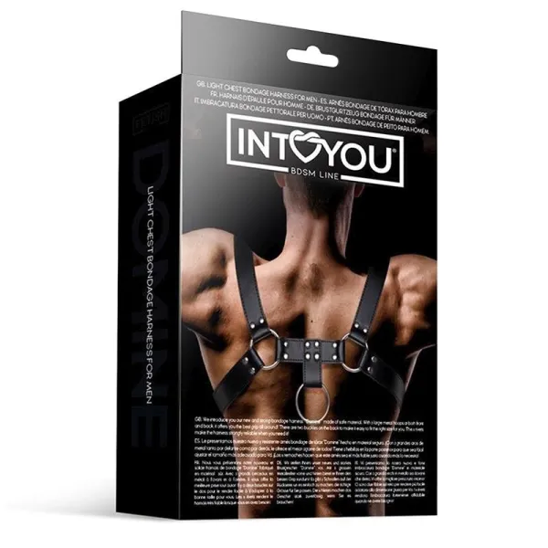 Domine Männlicher Brust-Bondage-Harness aus Veganem Leder von Intoyou BDSM Line | Fesselliebe.de