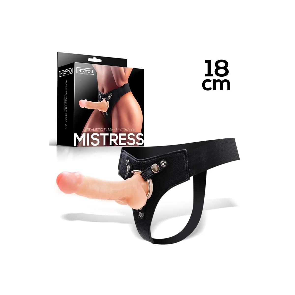 Mistress Elastischer Strap-On-Silikondildo 18 cm Hautfarben von Intoyou BDSM Line | Fesselliebe.de