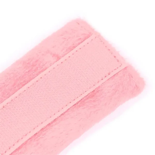 Handschellen mit Klettverschluss und Langem Fell, Rosa von Intoyou BDSM Line | Fesselliebe.de