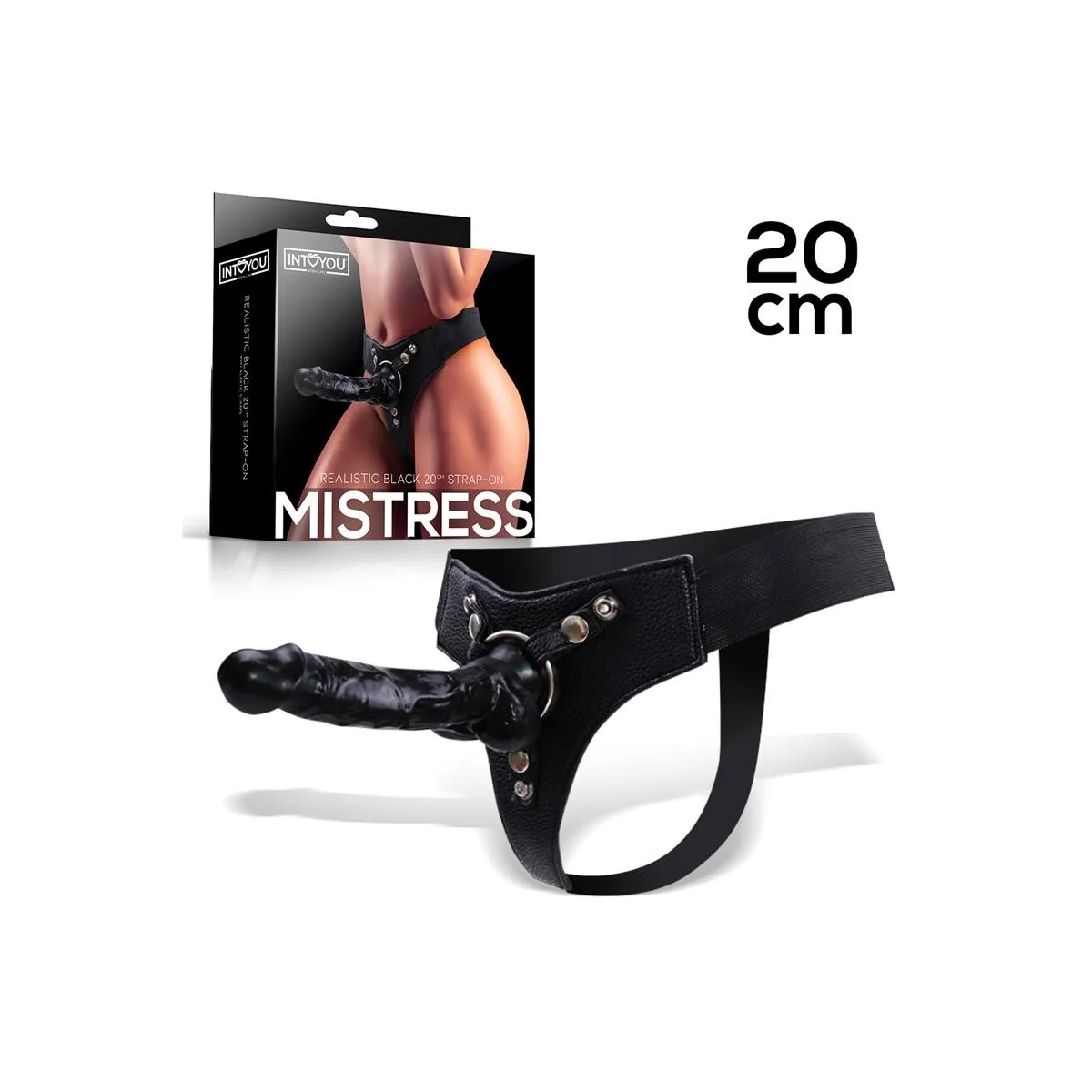 Mistress Elastischer Strap-On mit Silikondildo 20 cm Schwarz von Intoyou BDSM Line | Fesselliebe.de
