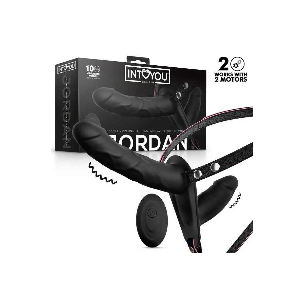 Jordan Strap-On mit Doppeltem Vibrationsdildo und Fernbedienung von Intoyou BDSM Line | Fesselliebe.de