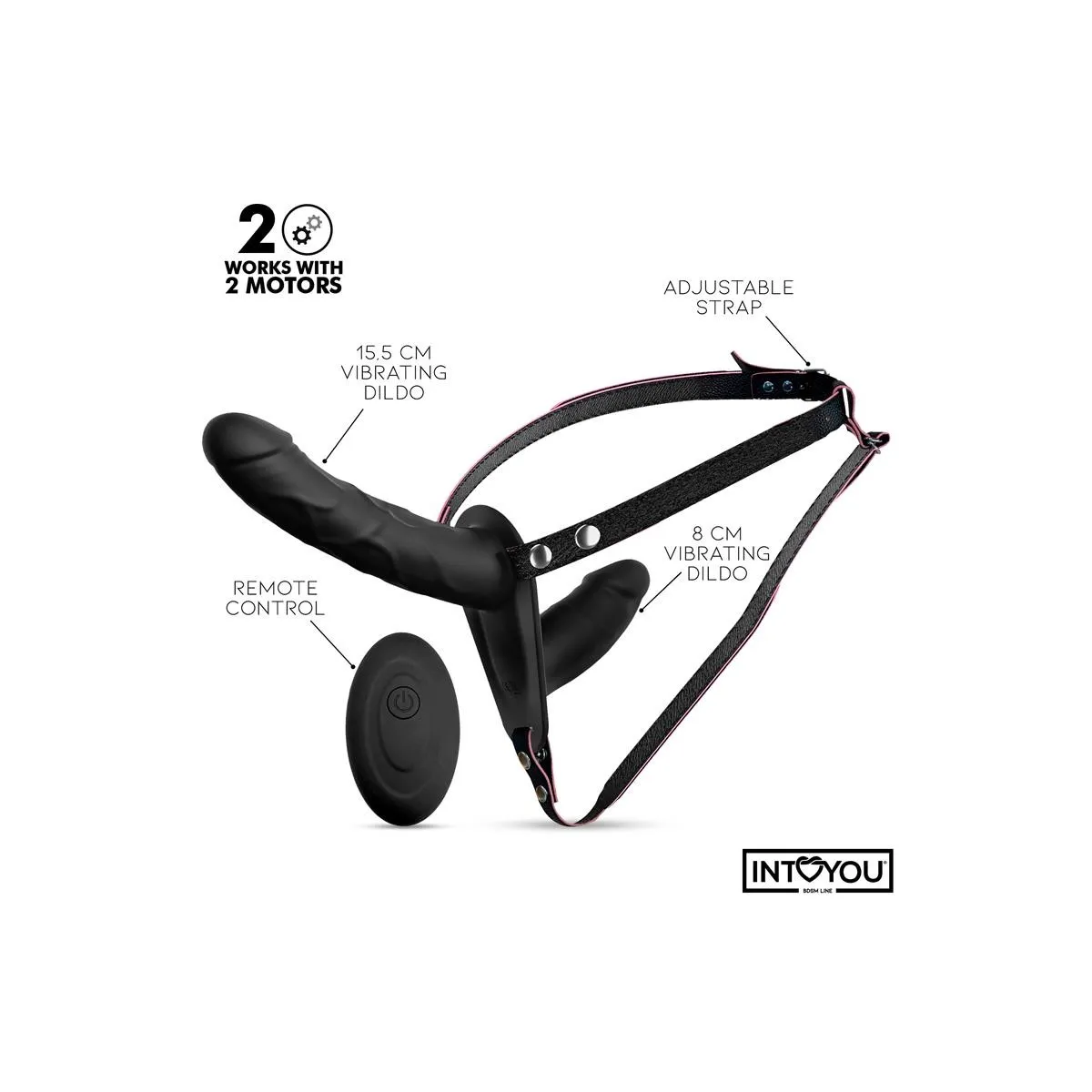 Jordan Strap-On mit Doppeltem Vibrationsdildo und Fernbedienung von Intoyou BDSM Line | Fesselliebe.de