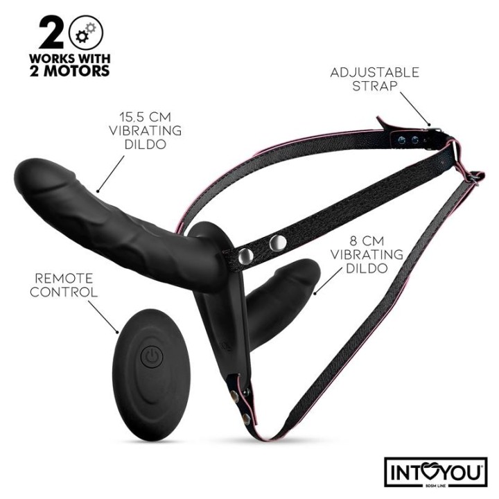 Jordan Strap-On mit Doppeltem Vibrationsdildo und Fernbedienung von Intoyou BDSM Line | Fesselliebe.de
