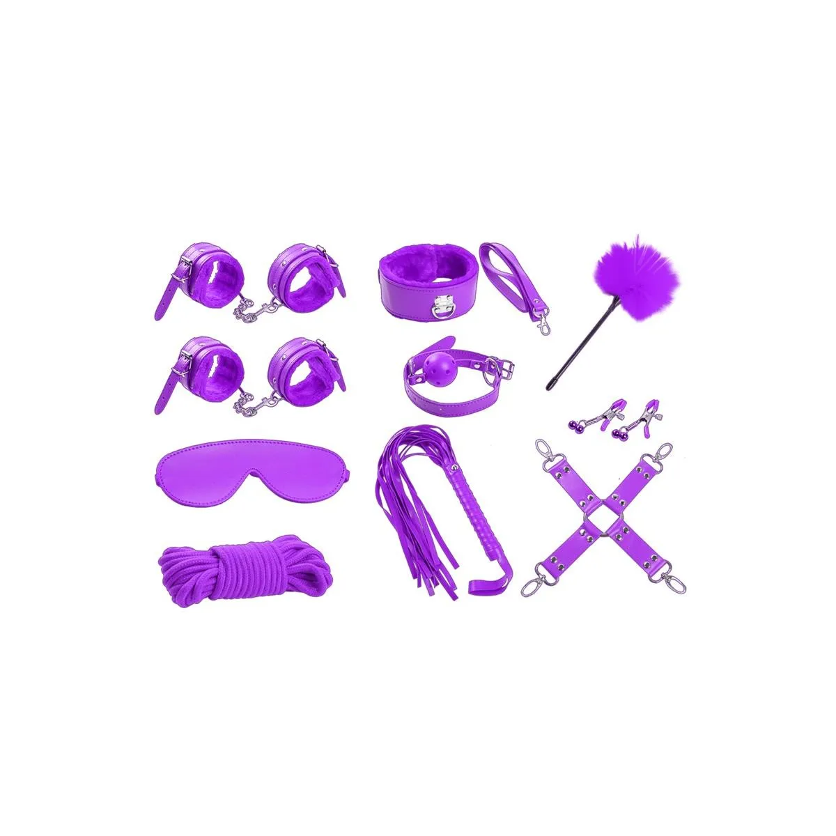 Bondage-Set 10-Teilig, Lila von Intoyou BDSM Line | Fesselliebe.de