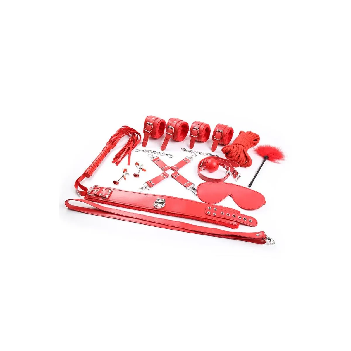 Bondage-Set 10-Teilig Rot von Intoyou BDSM Line | Fesselliebe.de