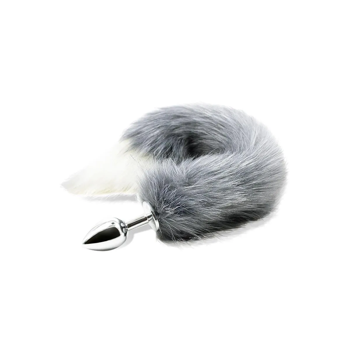 Analplug mit Grau-Weissem Fuchsschwanz von Intoyou BDSM Line | Fesselliebe.de