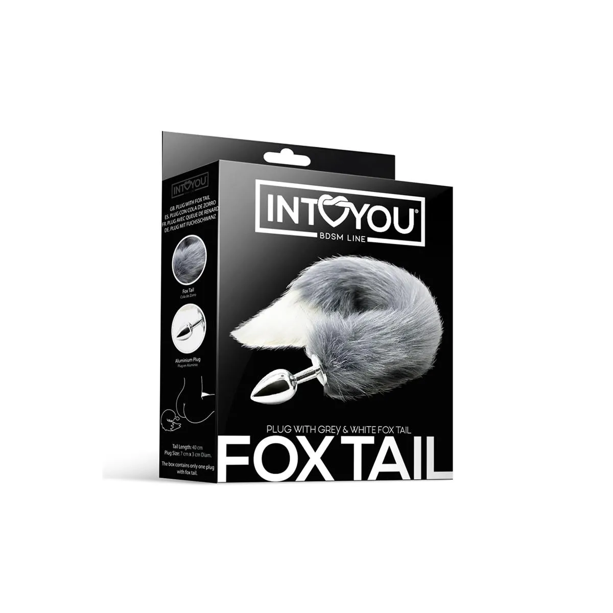 Analplug mit Grau-Weissem Fuchsschwanz von Intoyou BDSM Line | Fesselliebe.de
