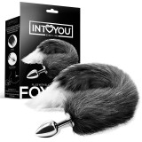 Analplug mit Schwarz-Weissem Fuchsschwanz von Intoyou BDSM Line | Fesselliebe.de