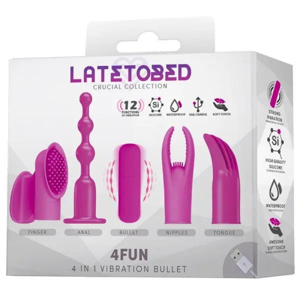 4fun Vibrierendes Bullet und 4 Sleeves Usb Wasserdicht Silikon von Latetobed | Fesselliebe.de