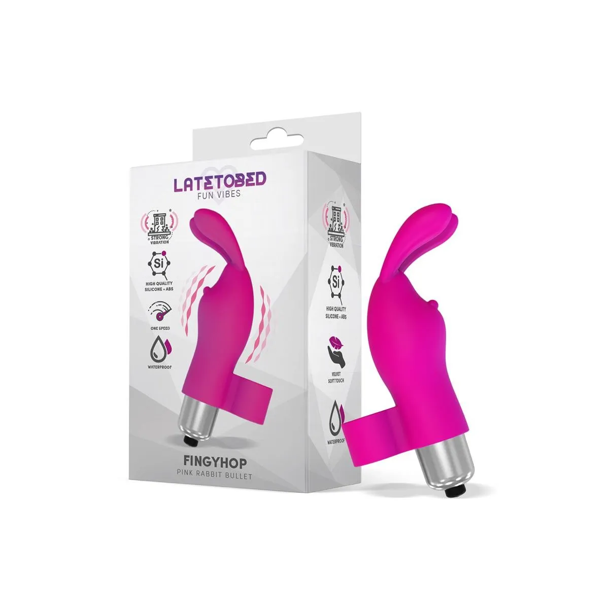 Fingyhop Vibrierender Bullet mit Rabbit (SILIKON) (PINK) von Latetobed | Fesselliebe.de