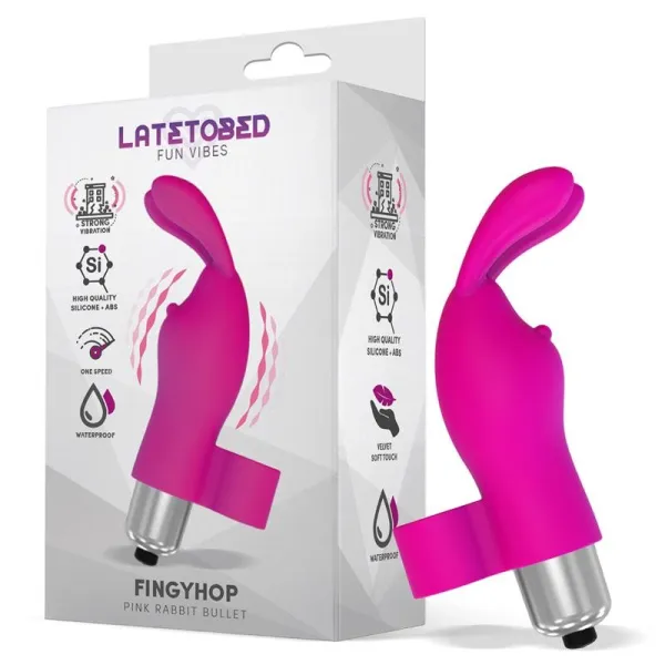 Fingyhop Vibrierender Bullet mit Rabbit (SILIKON) (PINK) von Latetobed | Fesselliebe.de