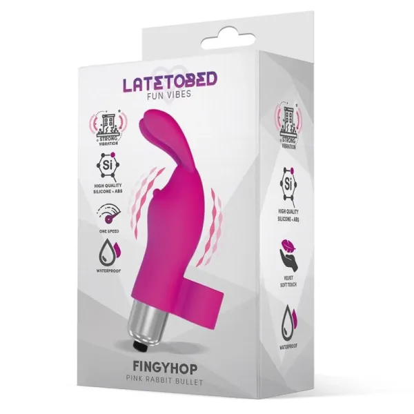 Fingyhop Vibrierender Bullet mit Rabbit (SILIKON) (PINK) von Latetobed | Fesselliebe.de