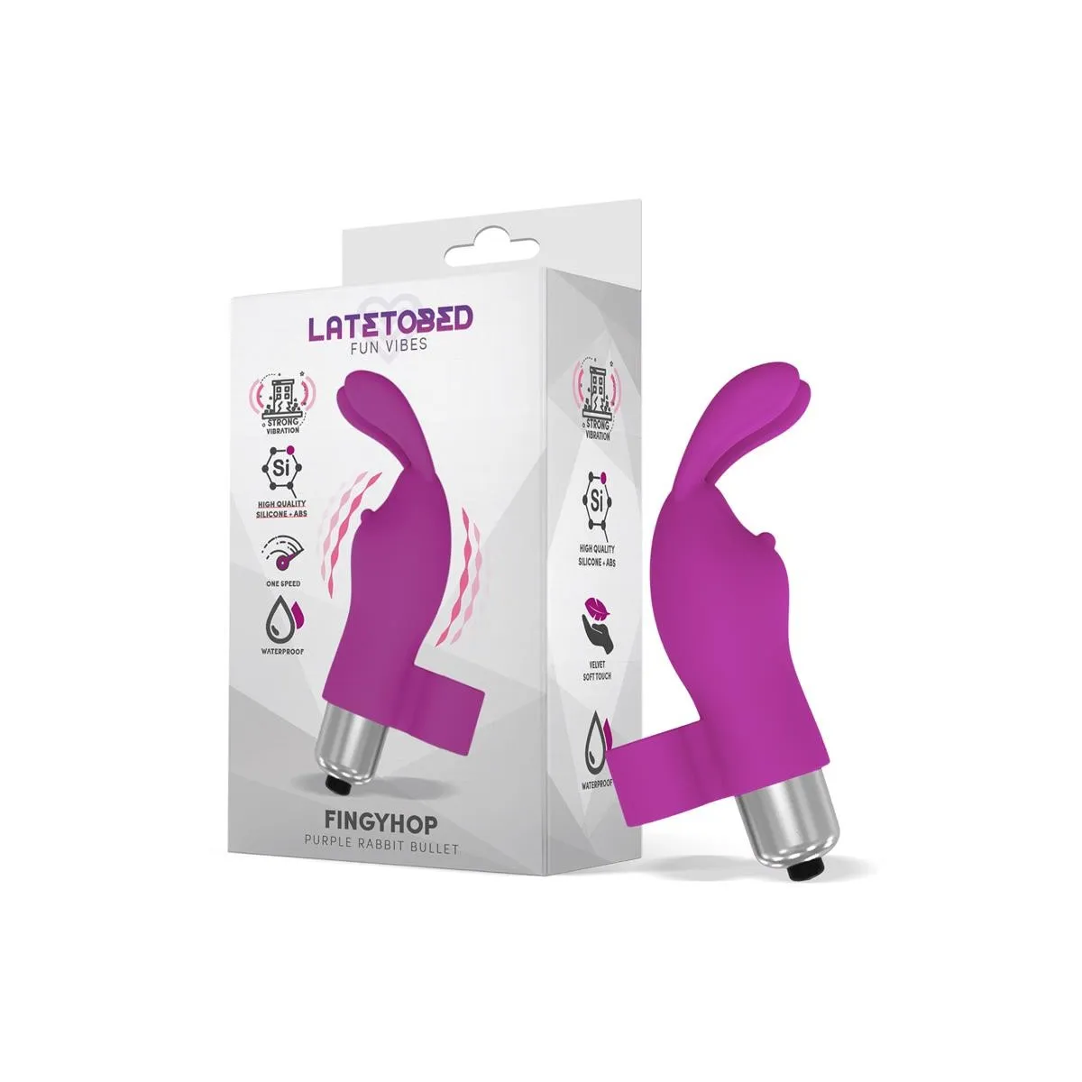 Fingyhop Vibrating Bullet mit Rabbit (LILA) Silikon von Latetobed | Fesselliebe.de