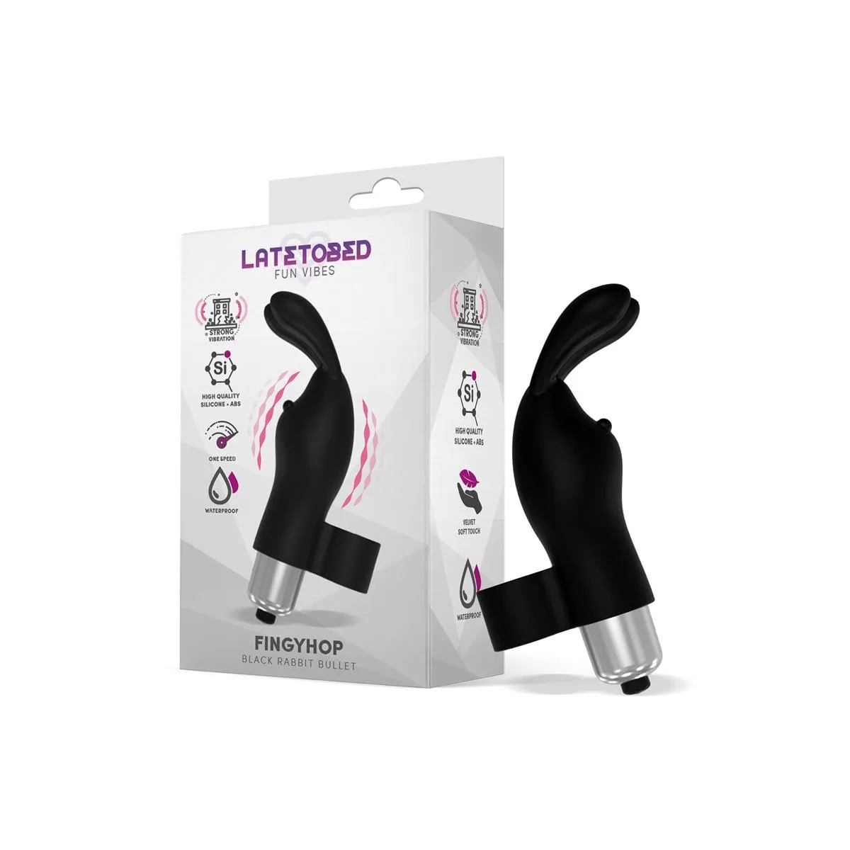 Fingyhop Vibrating Bullet mit Rabbit (SCHWARZ) von Latetobed | Fesselliebe.de