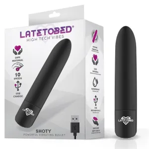 Shoty Vibrierender Bullet, Usb, 10 Geschwindigkeiten, Leistungsstarker Motor, Schwarz von Latetobed | Fesselliebe.de
