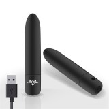 Shoty Vibrierender Bullet, Usb, 10 Geschwindigkeiten, Leistungsstarker Motor, Schwarz von Latetobed | Fesselliebe.de