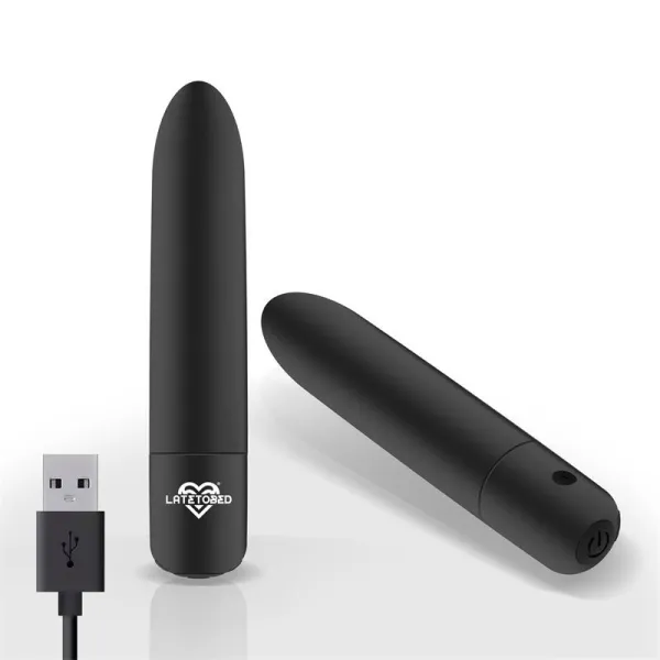 Shoty Vibrierender Bullet, Usb, 10 Geschwindigkeiten, Leistungsstarker Motor, Schwarz von Latetobed | Fesselliebe.de