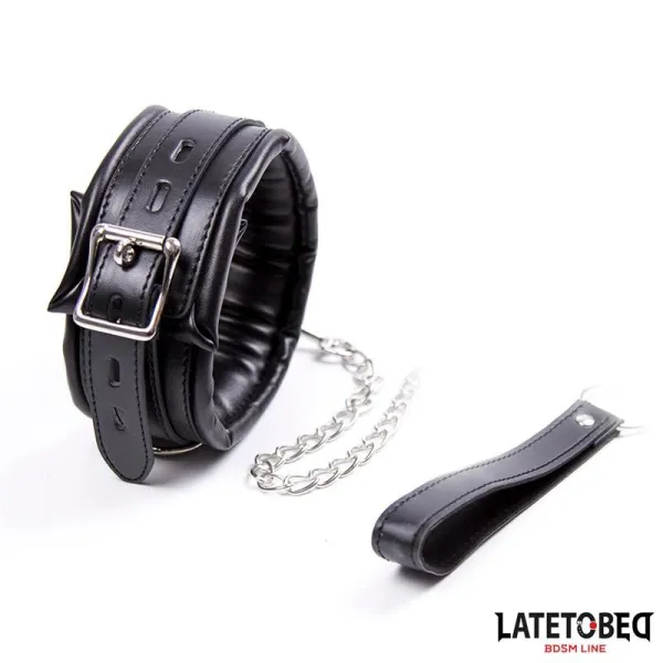 Gepolstertes Halsband mit Leine von Latetobed BDSM Line | Fesselliebe.de