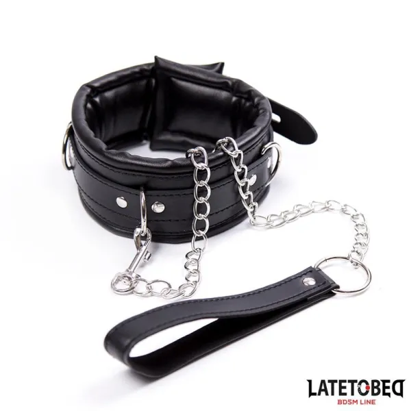 Gepolstertes Halsband mit Leine von Latetobed BDSM Line | Fesselliebe.de