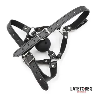 Kopfgeschirr mit Ballknebel und Nasenhaken von Latetobed BDSM Line