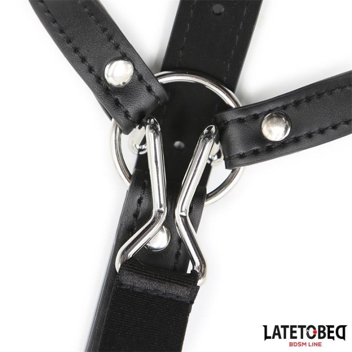 Kopfgeschirr mit Ballknebel und Nasenhaken von Latetobed BDSM Line | Fesselliebe.de
