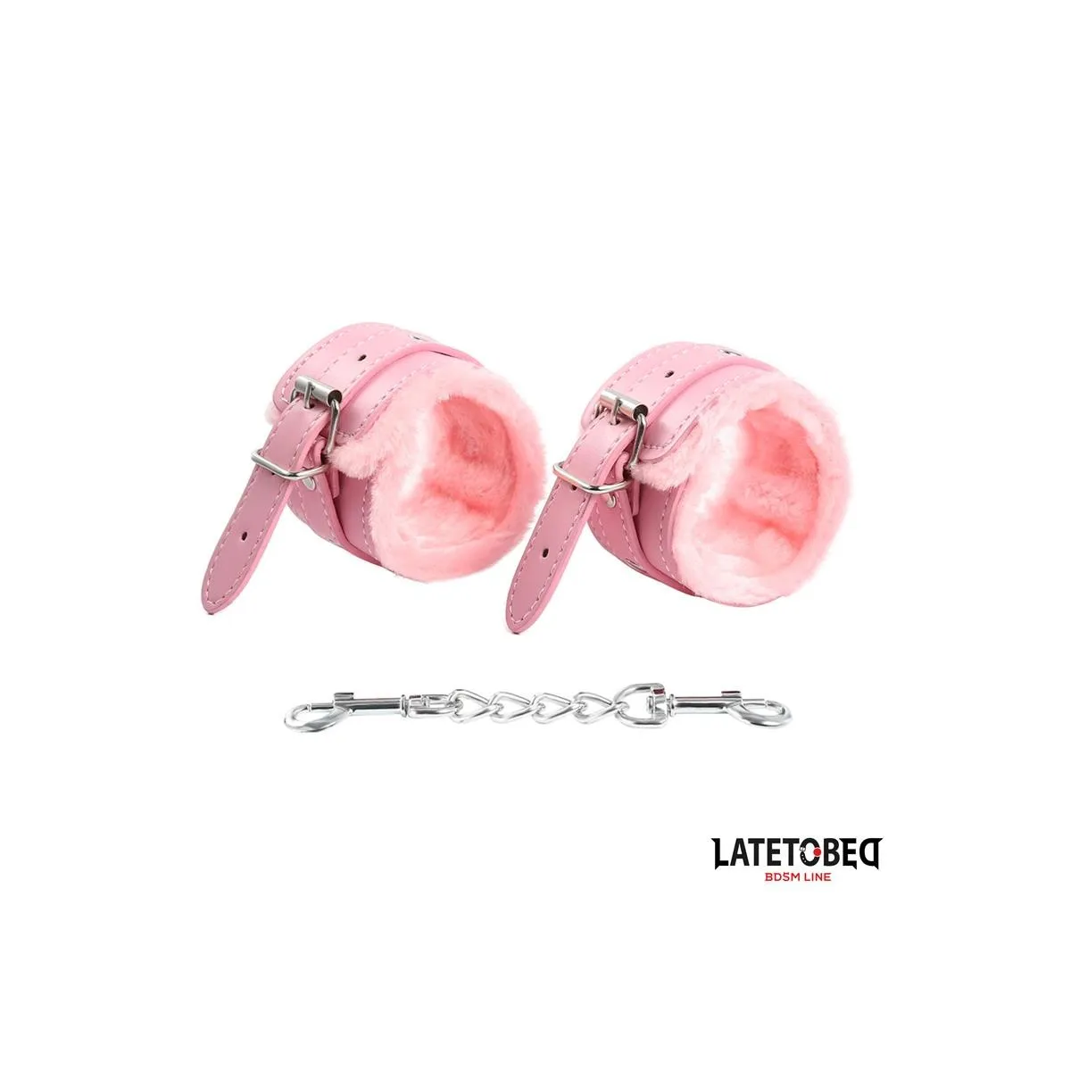 Premium-Handfesseln mit Fellfutter, Rosa von Latetobed BDSM Line | Fesselliebe.de