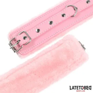 Premium-Handfesseln mit Fellfutter, Rosa von Latetobed BDSM Line