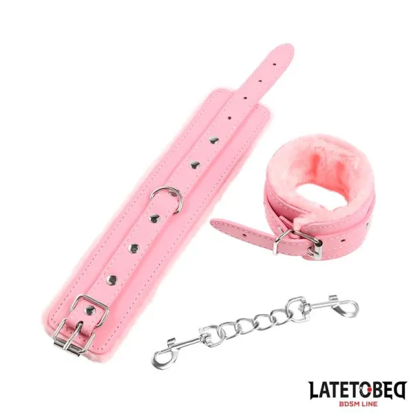 Premium-Handfesseln mit Fellfutter, Rosa von Latetobed BDSM Line | Fesselliebe.de