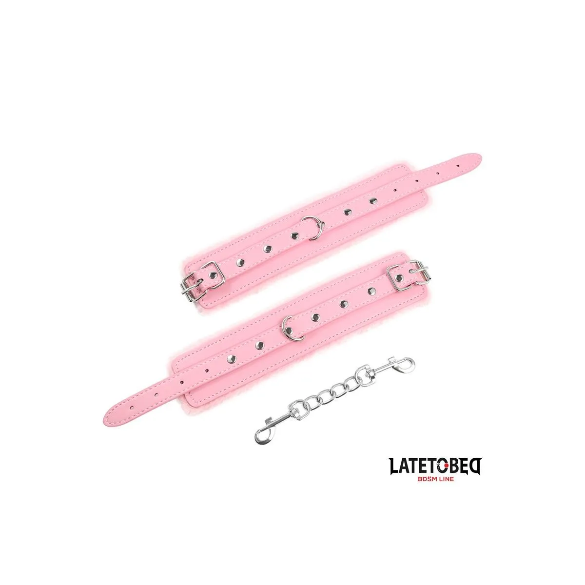 Premium-Handfesseln mit Fellfutter, Rosa von Latetobed BDSM Line | Fesselliebe.de