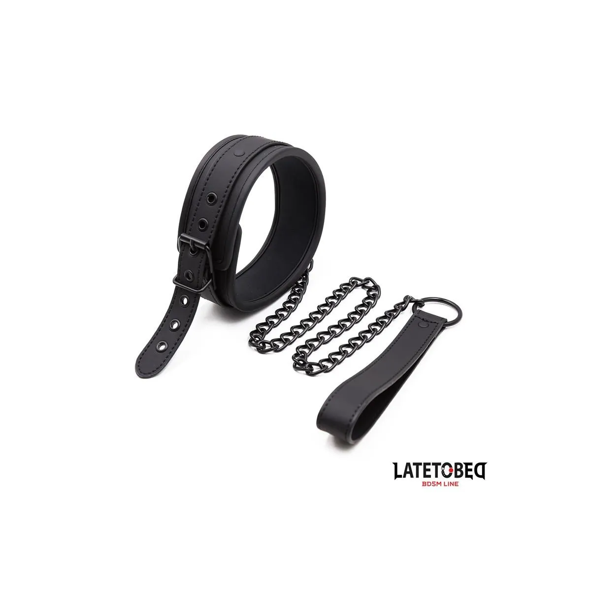 Set Halsband und Leine Neopren Schwarz von Latetobed BDSM Line | Fesselliebe.de