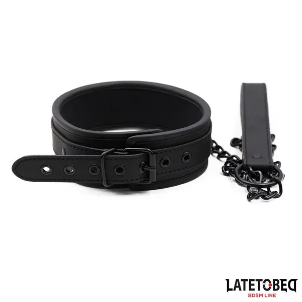 Set Halsband und Leine Neopren Schwarz von Latetobed BDSM Line | Fesselliebe.de