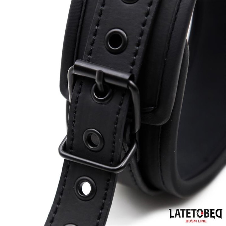 Set Halsband und Leine Neopren Schwarz von Latetobed BDSM Line | Fesselliebe.de