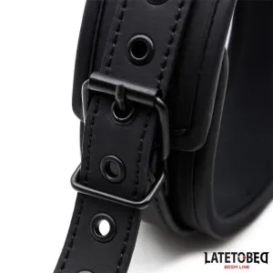 Set Halsband und Leine Neopren Schwarz von Latetobed BDSM Line