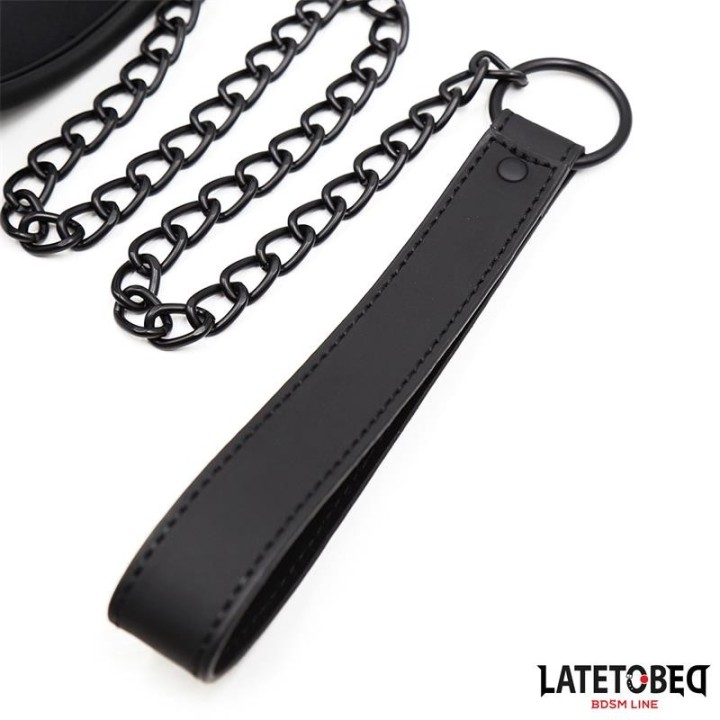 Set Halsband und Leine Neopren Schwarz von Latetobed BDSM Line | Fesselliebe.de