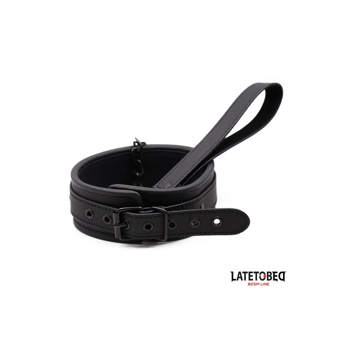 Set Halsband und Leine Neopren Schwarz von Latetobed BDSM Line | Fesselliebe.de