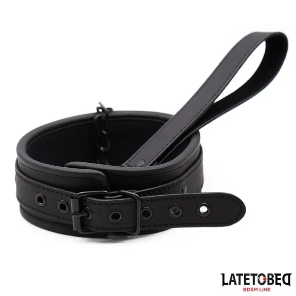 Set Halsband und Leine Neopren Schwarz von Latetobed BDSM Line | Fesselliebe.de