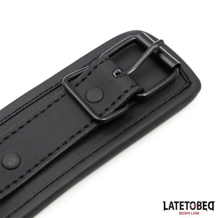 Set Halsband und Leine Neopren Schwarz von Latetobed BDSM Line | Fesselliebe.de