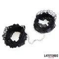 Elastische Fussfesseln aus Spitze Schwarz von Latetobed BDSM Line